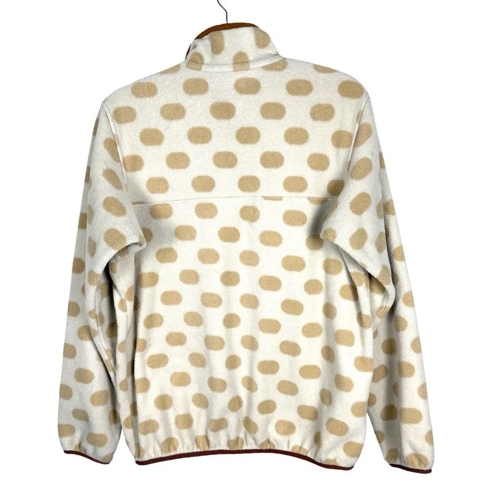 Patagonia Synchilla Cream and Tan Polka Dot Pull Over Sweater - Picture 4 of 10